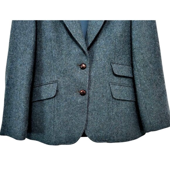 Charter Club Petites Wool Blazer Blue-Green Hong Kong Tailored Academia - Picture 5 of 14